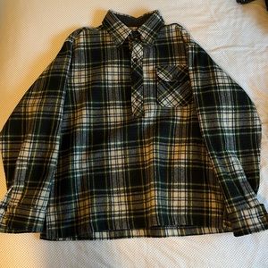 Wool Flannel Trapper Pullover Half Button-Up